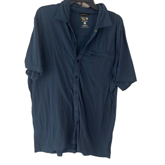 Mountain Hardwear Men's Size Medium Blue Outdoor Short Sleeve Shirt - Picture 1 of 9